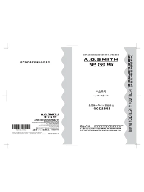 AO史密斯JSQ24-VT01