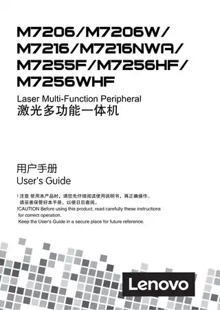 lenovo联想M7206、M7206W、M7216、M7216NWA、M7255F、M7256HF、M7256WHF