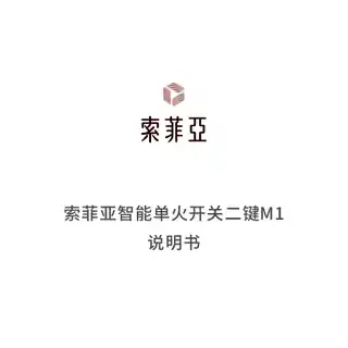 索菲亚智能单火开关二键M1