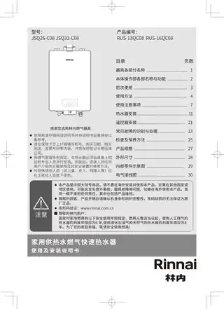 rinnai林内JSQ31-C21W
