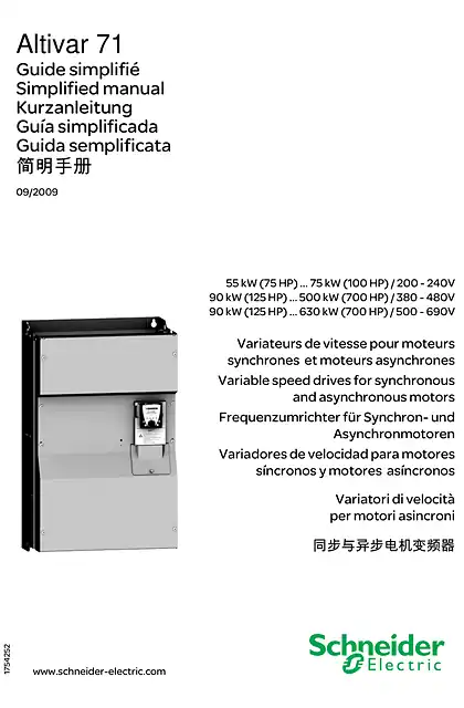 schneider施耐德ATV71e(大于90kW)简明手册-六国语言-EN_CN