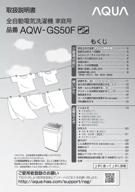 AQUAアクアAQW-GS50F