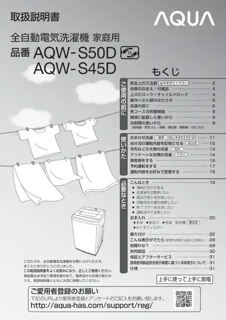 AQUAアクアAQW-S50D