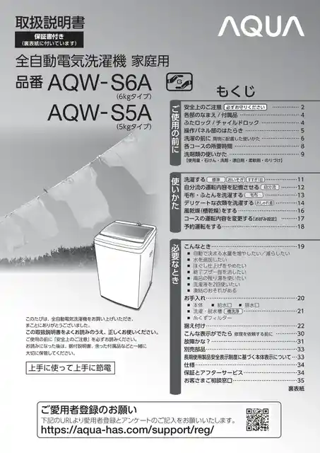 AQUAアクアAQW-S5A