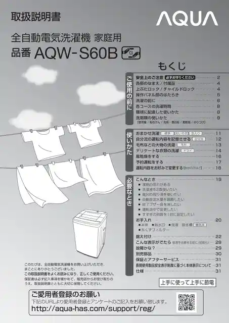 AQUAアクアAQW-S60B