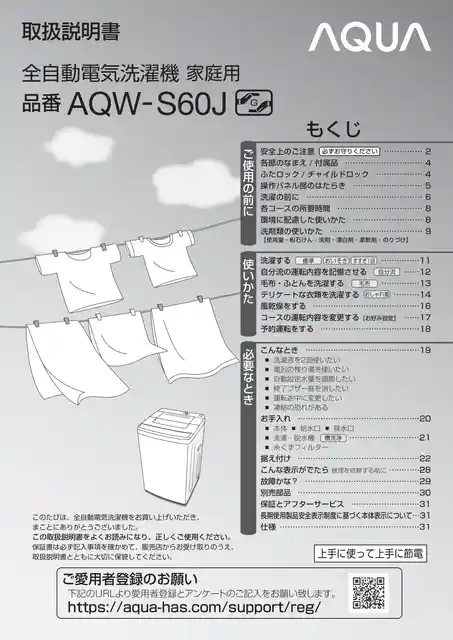 AQUAアクアAQW-S60J