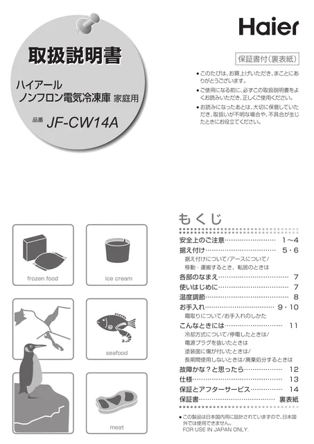 haierハイアールJF-CW14A