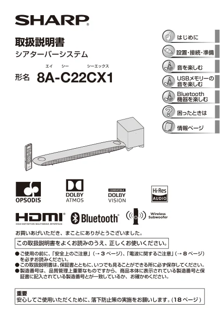 sharpシャープ8A-C22CX1