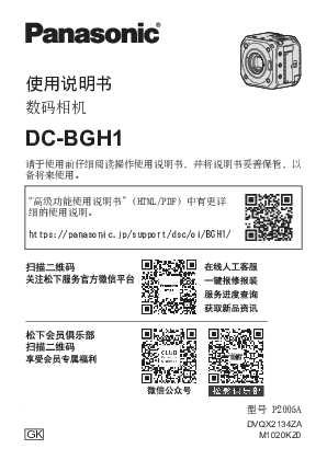 松下Panasonic 【数码相机】DC-BGH1产品说明书-基础版