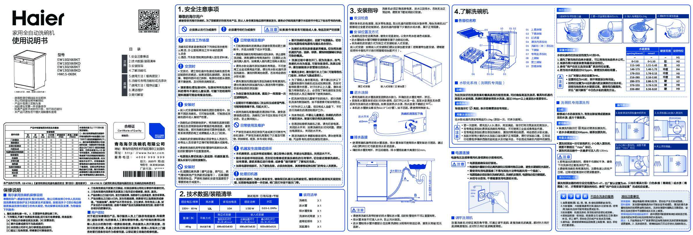 海尔HW15-06BK说明书