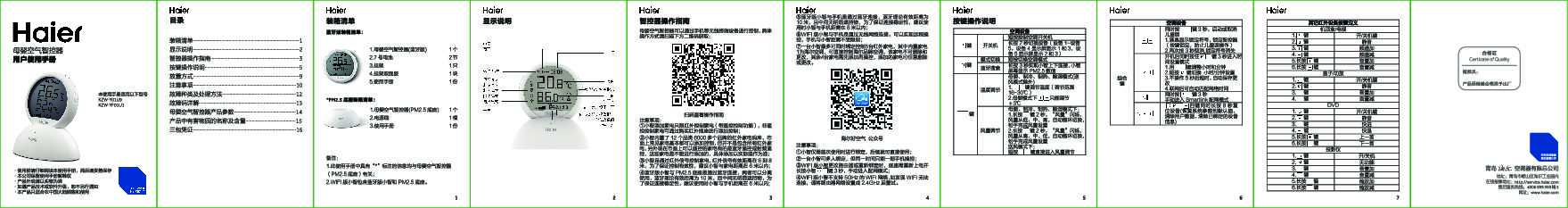 海尔KZW-Y01U9说明书