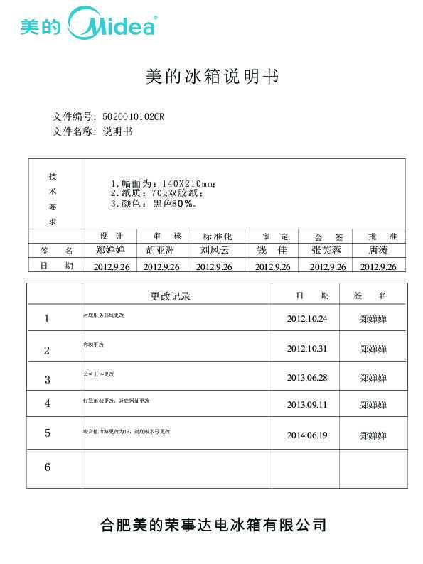 Midea美的BCD-206TM(C)说明书