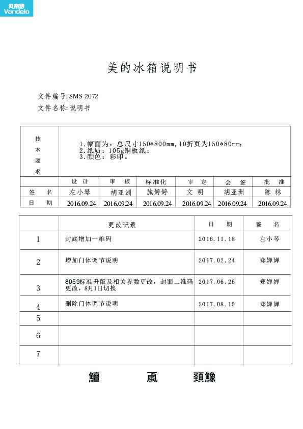 Midea美的BCD-646WGPZV说明书